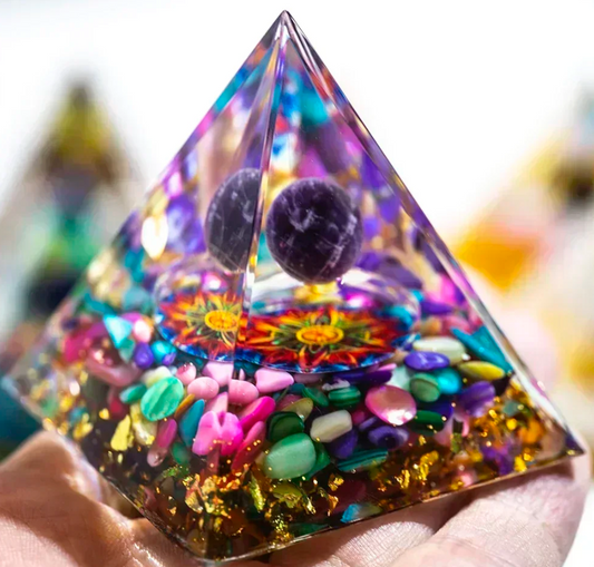 Agate Crystal Resin Pyramid